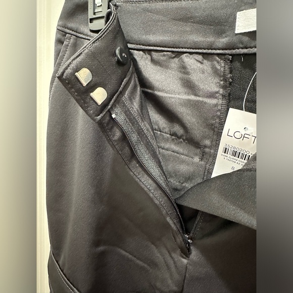 NWT LOFT women’s size 8 black cargo satin pants - Picture 7 of 9